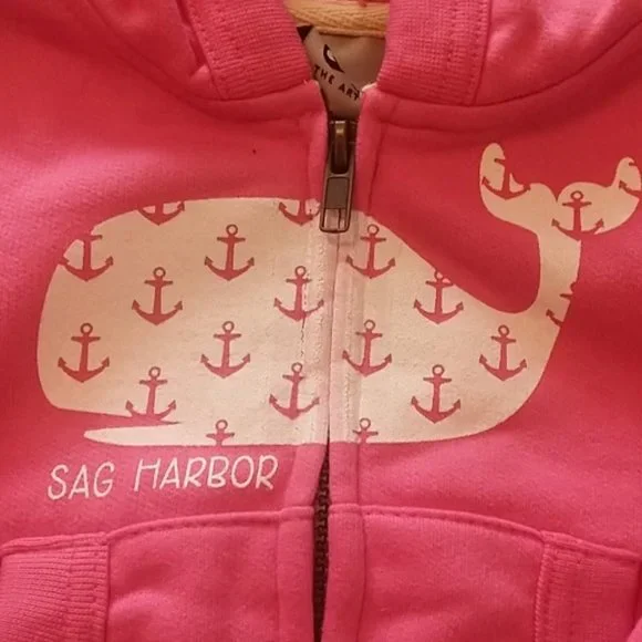 Sag Harbor Pink Whale Hoodie Hooded Sweatshirt SIZE 6M NWT GIFTABLE - Picture 2 of 3